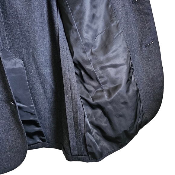 Brooks Brothers 100% Wool grey plaid unlined suit blazer jacket - Picture 7 of 11